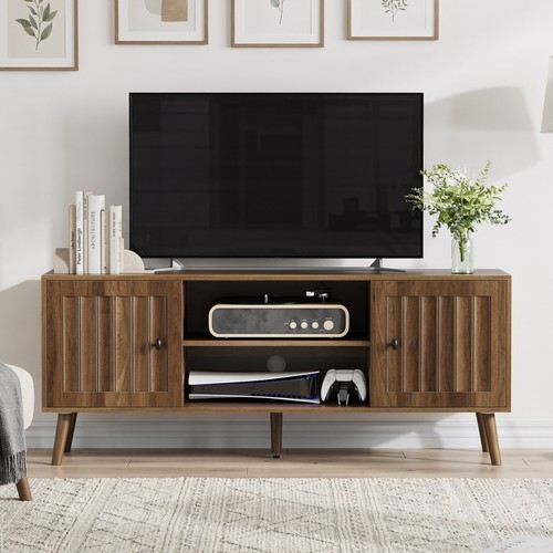 Walnut stand with 2 - 55",