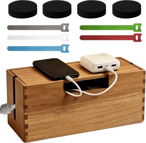 Cable management box acacia - management,